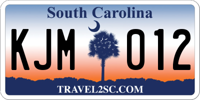 SC license plate KJM012