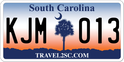 SC license plate KJM013
