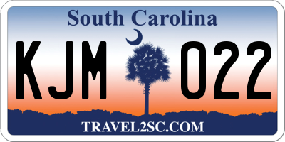 SC license plate KJM022