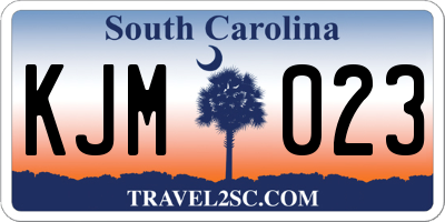 SC license plate KJM023