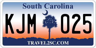 SC license plate KJM025