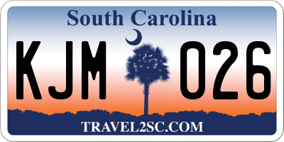 SC license plate KJM026