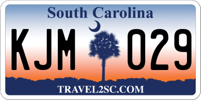 SC license plate KJM029