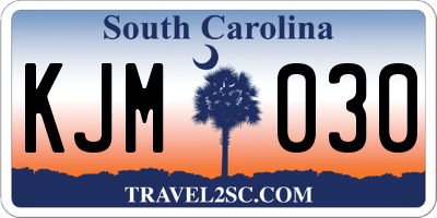 SC license plate KJM030