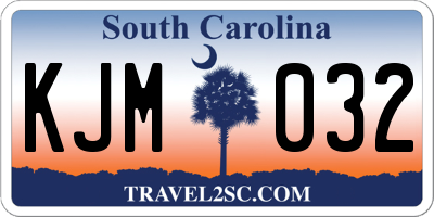 SC license plate KJM032