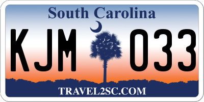 SC license plate KJM033