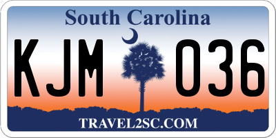 SC license plate KJM036
