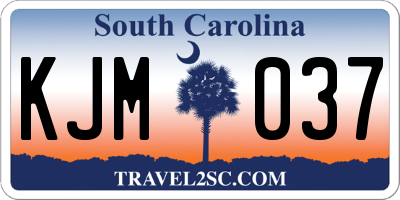 SC license plate KJM037
