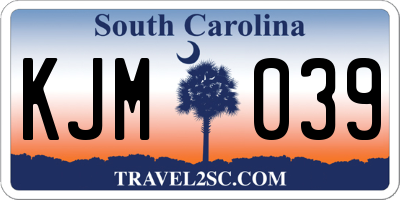 SC license plate KJM039