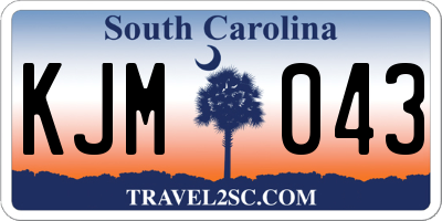 SC license plate KJM043