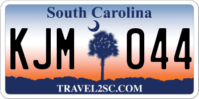 SC license plate KJM044