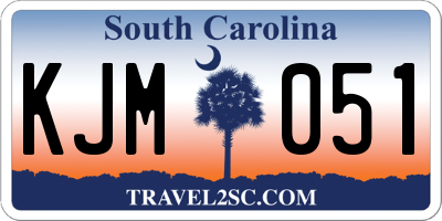 SC license plate KJM051