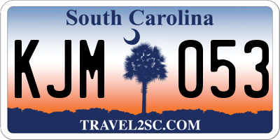 SC license plate KJM053
