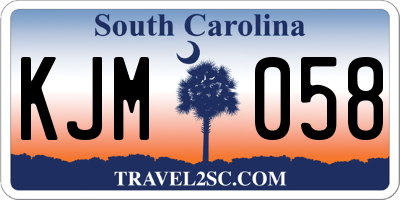 SC license plate KJM058