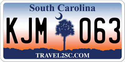 SC license plate KJM063