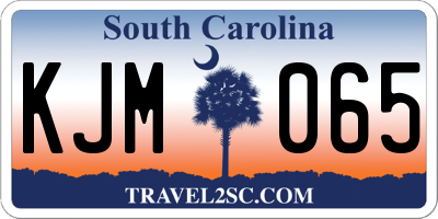 SC license plate KJM065