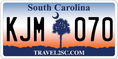 SC license plate KJM070