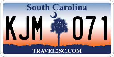 SC license plate KJM071