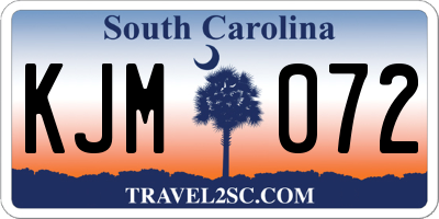 SC license plate KJM072