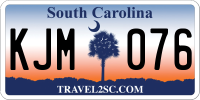 SC license plate KJM076