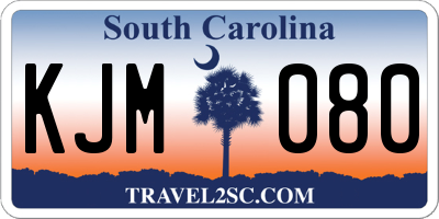 SC license plate KJM080