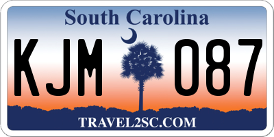 SC license plate KJM087