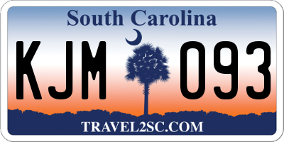 SC license plate KJM093