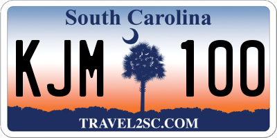 SC license plate KJM100