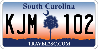 SC license plate KJM102