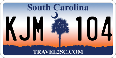 SC license plate KJM104