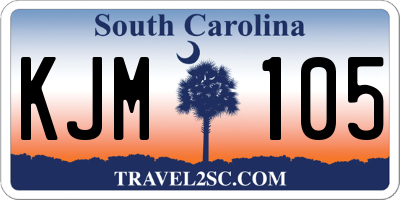 SC license plate KJM105