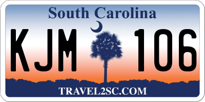SC license plate KJM106