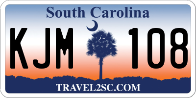 SC license plate KJM108