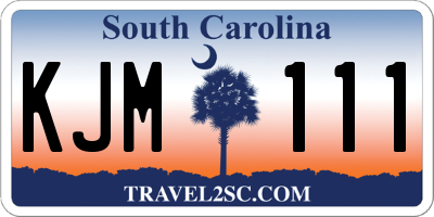 SC license plate KJM111