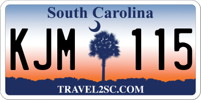 SC license plate KJM115