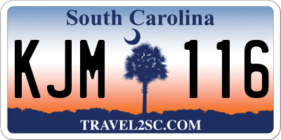 SC license plate KJM116
