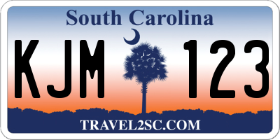SC license plate KJM123