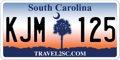 SC license plate KJM125