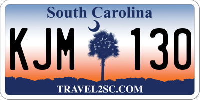 SC license plate KJM130