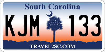 SC license plate KJM133