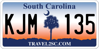 SC license plate KJM135