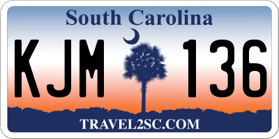 SC license plate KJM136