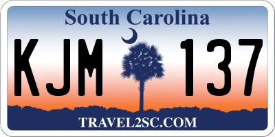 SC license plate KJM137