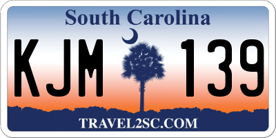 SC license plate KJM139