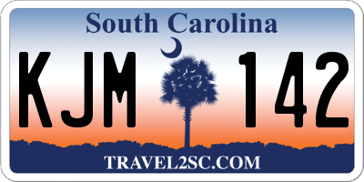 SC license plate KJM142
