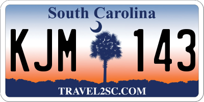 SC license plate KJM143