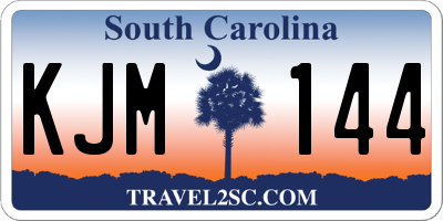 SC license plate KJM144