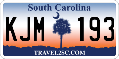 SC license plate KJM193