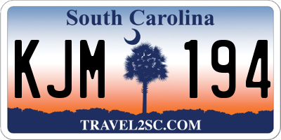SC license plate KJM194