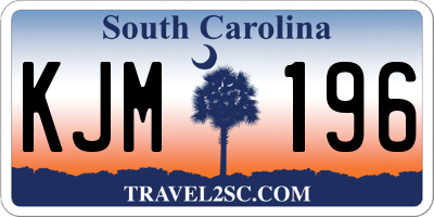 SC license plate KJM196